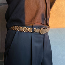 画像をギャラリービューアに読み込む, MIU MIU metal and leather combination belt
