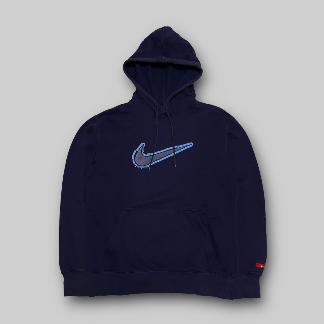 00’S Nike digital swoosh navy hoodie