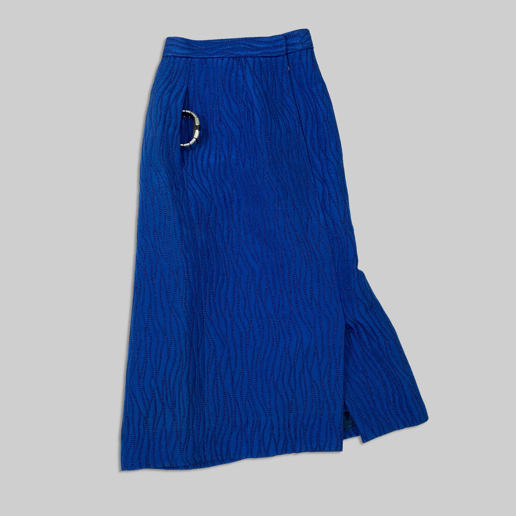 Christian Dior blue slit skirt