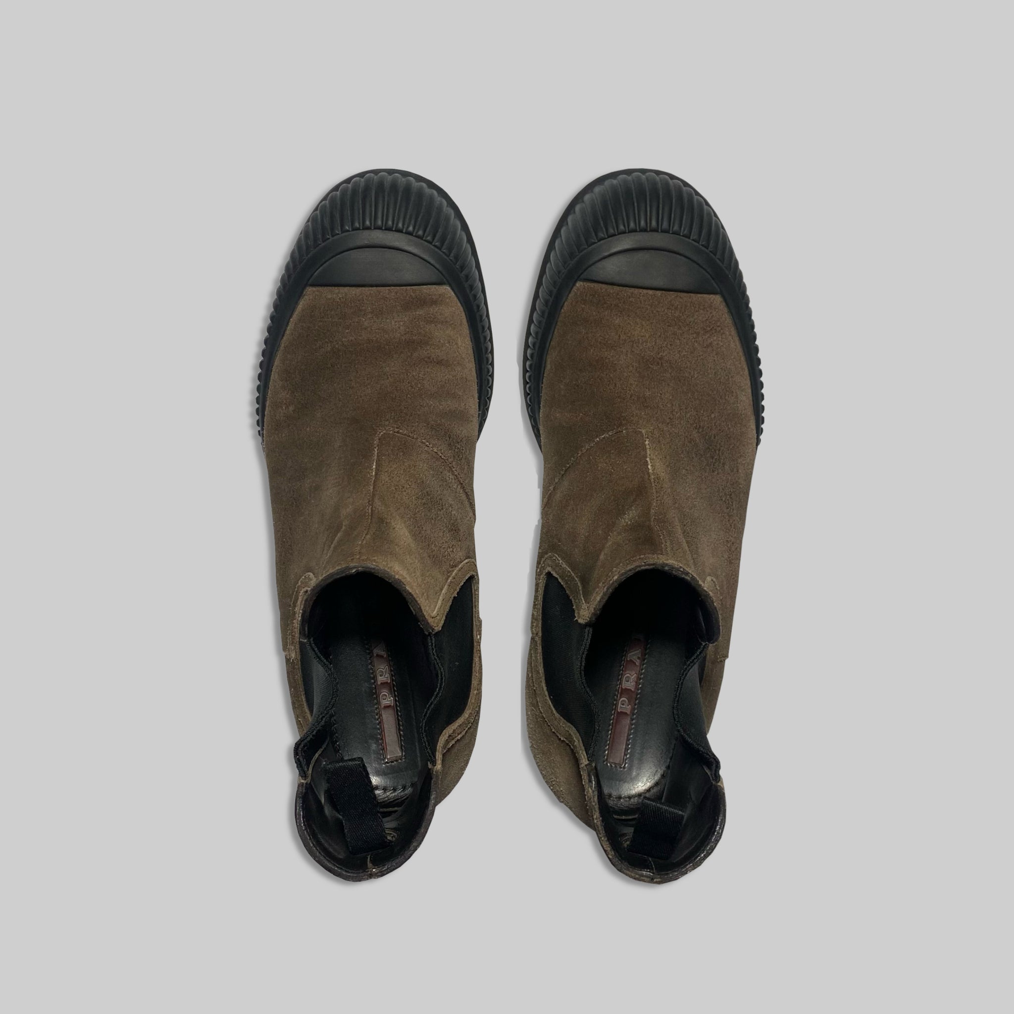 14SS Prada suede leather ankle boots